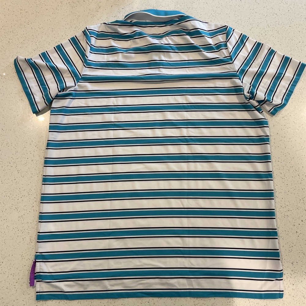 RLX Ralph Lauren Polo Shirt Mens Size XL Blue White Striped Golf - Picture 6 of 6